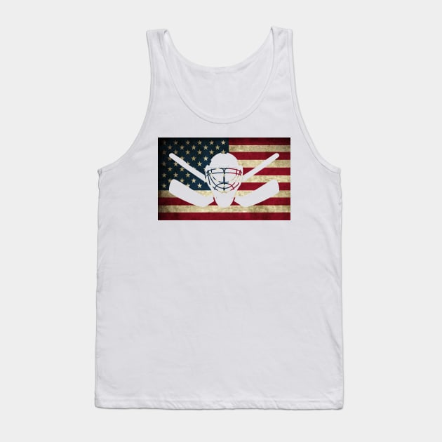 American Flag Hockey Goalie USA Ice Hockey Tank Top by theperfectpresents